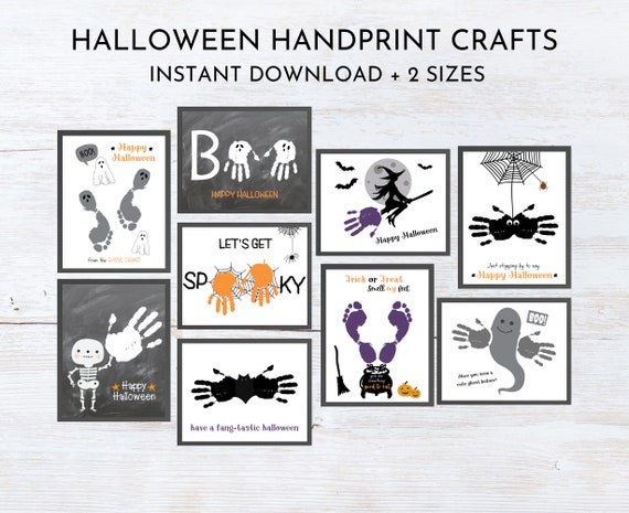 Halloween Handprint Crafts | Preschool Halloween Activity | Last Minute Halloween Kids Activity | Halloween Handprint Footprint