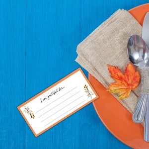 I am thankful for cards printable | Thanksgiving Gratitude Card Template | Printable Thankful Cards image 5