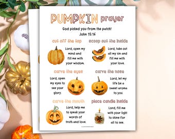 Pumpkin Prayer Christian Halloween Printable | Pumpkin Prayer Activity for Kids | Pumpkin Prayer lesson | Pumpkin Prayer Printable | PDF