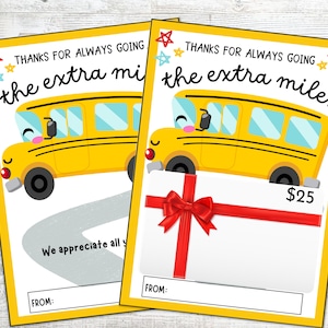 Bus Driver Gift Card Holder | Printable School Bus Gift | Teacher Appreciation Gift | Last Minute End Of School Year Gift