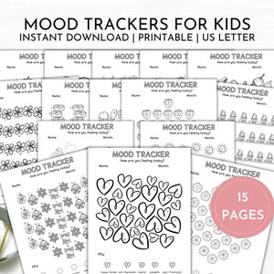 Mood Tracker for kids | Daily Mood Tracker for kids | Monthly Mood Tracker | Mental Health Awareness