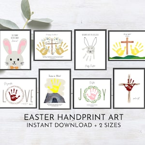 Christian Easter Handprint Crafts | Religious Easter Crafts for Toddler | Easter Handprint Art for Preschool | Newborn Bunny Footprint