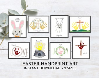 Christian Easter Handprint Crafts | Religious Easter Crafts for Toddler | Easter Handprint Art for Preschool | Newborn Bunny Footprint