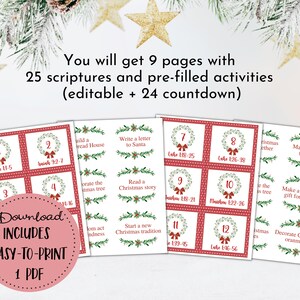 Christmas Advent Calendar Printable Christian Advent Calendar for Kids ...