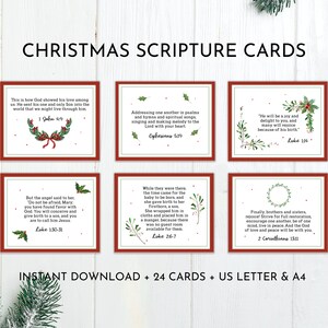 24 kerstschriftkaarten afdrukbaar | Kerstbijbelvers voor kaarten | Bijbelverskaarten over Jezus | Kerstlezingsteksten |