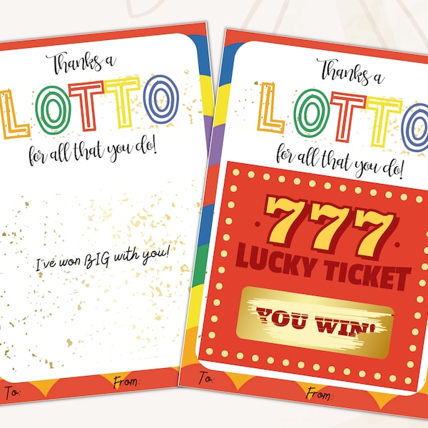 LOTTO Gift Card Holder | LOTTO Ticket Employee Appreciation | Lottery Ticket Holder | Thanks a LOTTO for all you do | Lottery Gift Ideas