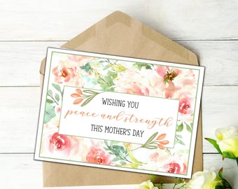 Wishing You Peace And Strength on Mother's Day Card | Sympathy Mother's Day Card | Printable mom card | Hard sad mothers day card