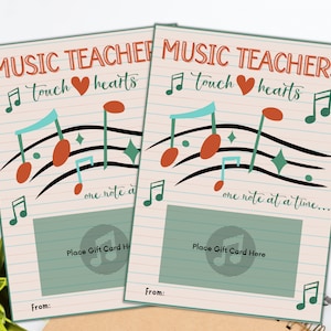 Titolare della carta regalo di apprezzamento per gli insegnanti di musica / Apprezzamento per gli insegnanti di musica / Regali per insegnanti di musica / regali di fine anno scolastico