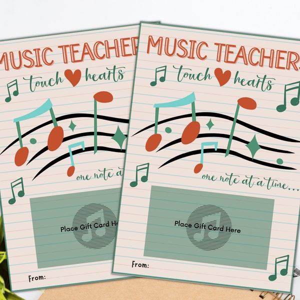 Music Teacher Appreciation Gift Card Holder | Music Teachers Appreciation | Gifts for music teachers | end of school year gifts