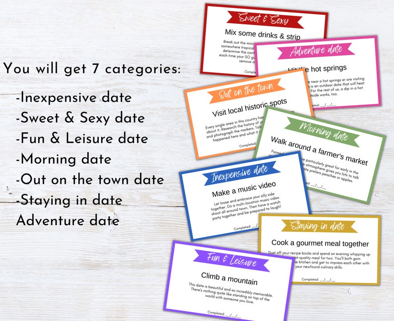 Date Night Cards Date Night Ideas for Couples Anniversary Etsy