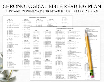 Bible Reading Plan Chronological Etsy