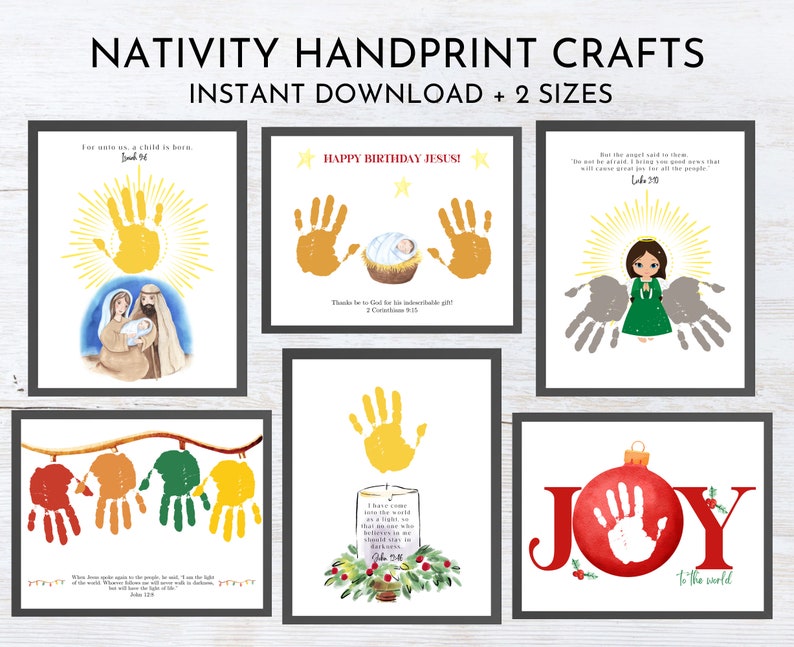 Christmas Nativity Handprint Art Nativity Scene Handprint Etsy