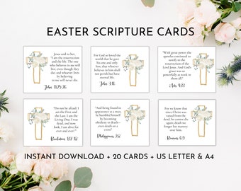 EASTER SCRIPTURE CARDS | Christian Easter Cards | Easter Cards | Easter Scriptures Printable