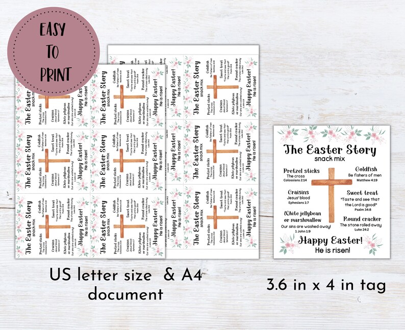 Easter Story Snack Mix Printable Easter Story Snack Treat - Etsy