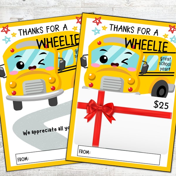 Bus Driver Printable Card - Etsy