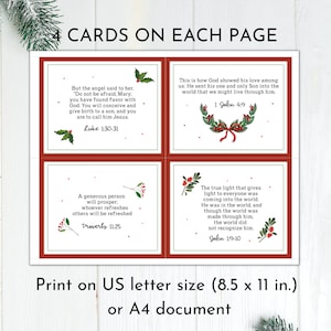 24 Christmas Scripture Cards Printable | Christmas Bible Verse for ...