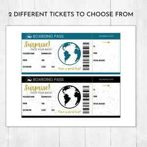 Printable Surprise Trip Ticket | Custom Airplane Ticket | Editable ...