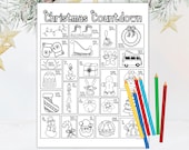 Christmas Calendar Countdown Printable | Christmas Advent Coloring Countdown | Kids Countdown to Christmas | Advent Calendar for Kids