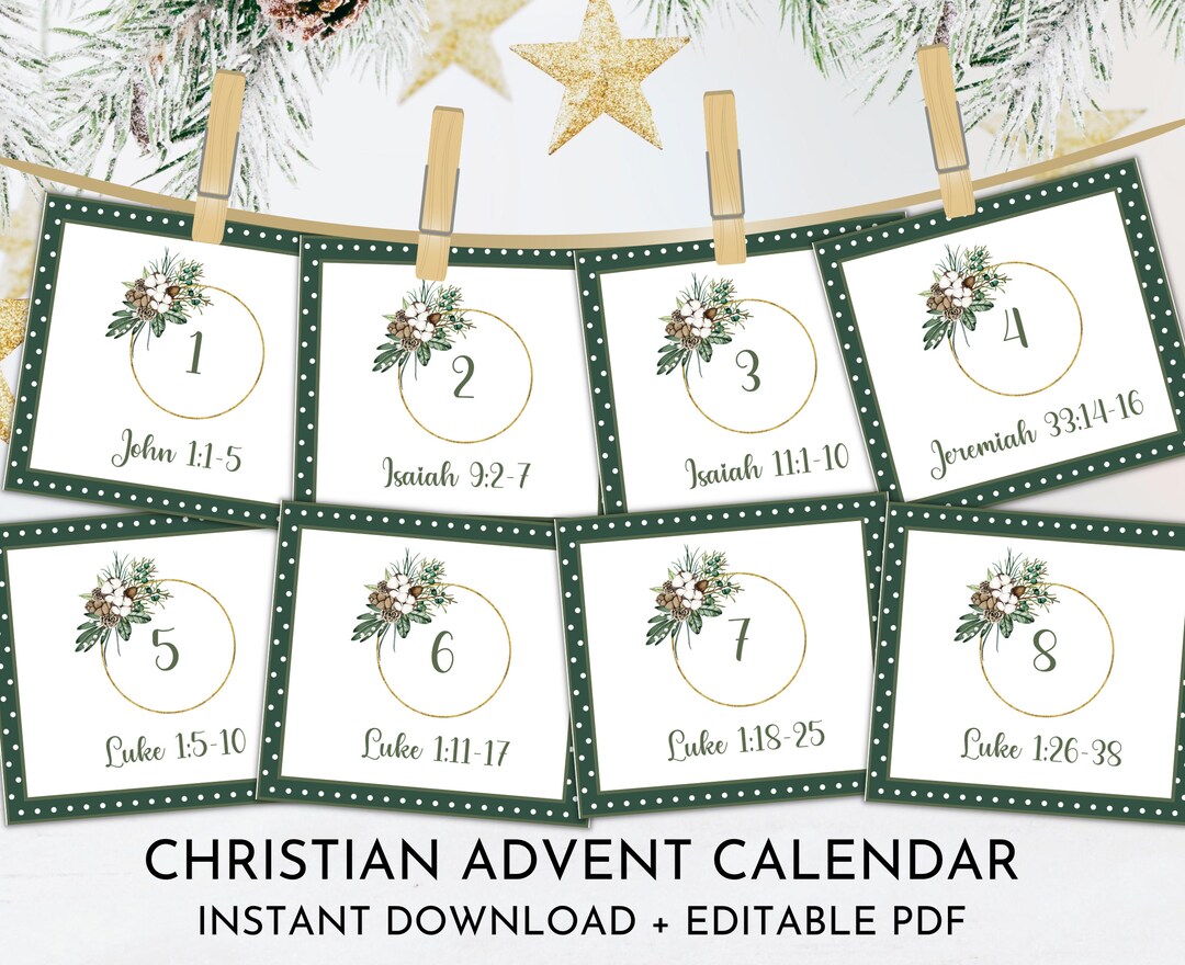 Christmas Advent Calendar Printable Christian Advent Calendar for Kids