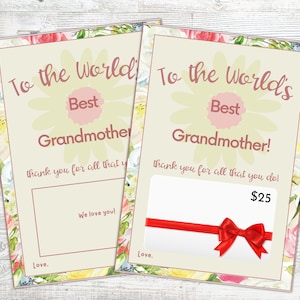 Großmutter Muttertag Geschenk Kartenhalter | Danke Geschenk Kartenhalter | Großmutter Geschenk | Großeltern Wertschätzung Tag | Digitaler Download