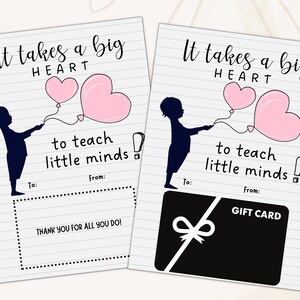 Lehrer Geschenkkartenhalter Printable | Lehrer-Anerkennungswoche | Lehrer Danke Geschenk | Ende des Schuljahres | Lehrer Wertschätzung Geschenk