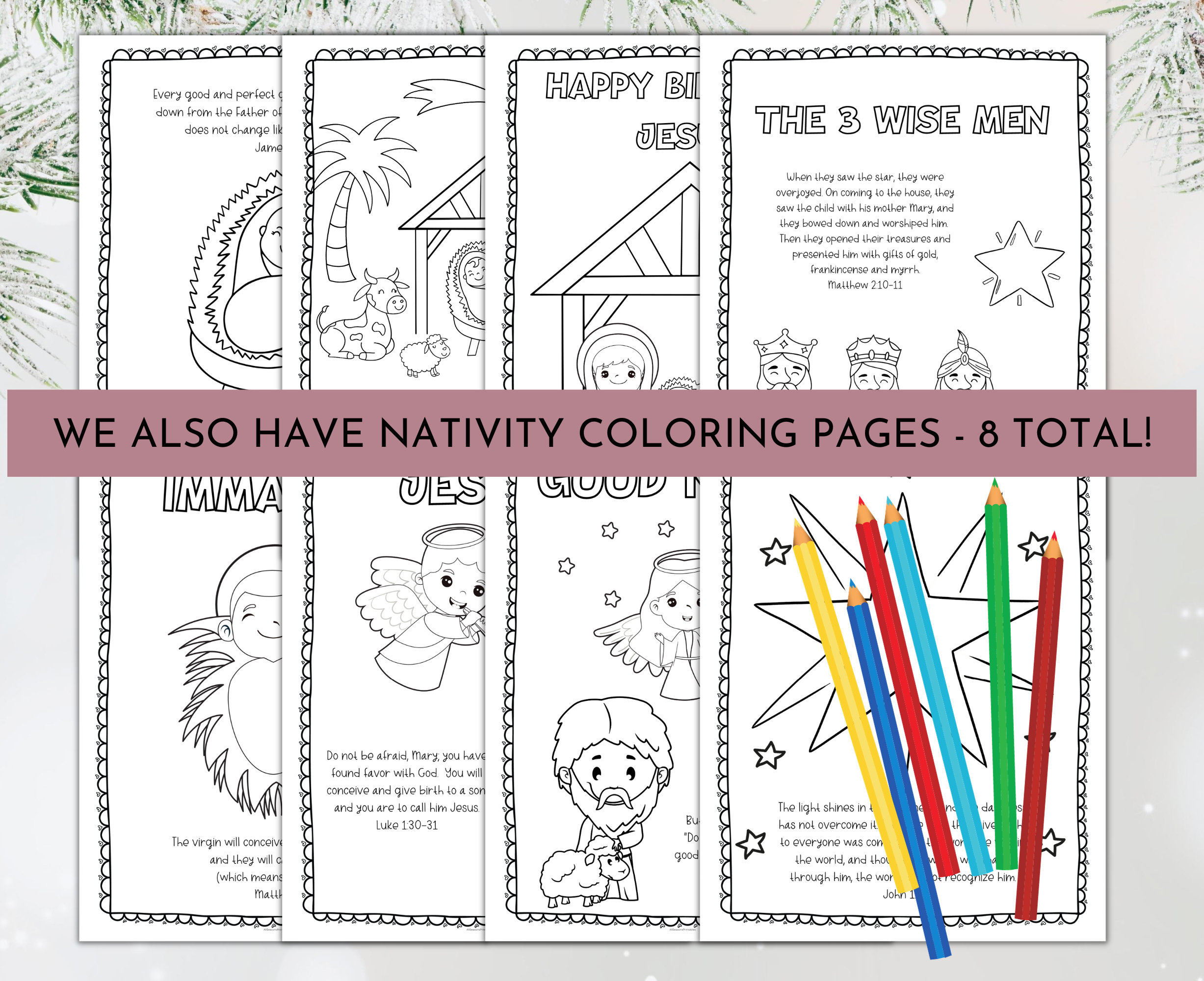 Nativity Advent Coloring Countdown | Printable Advent Calendar for Kids ...