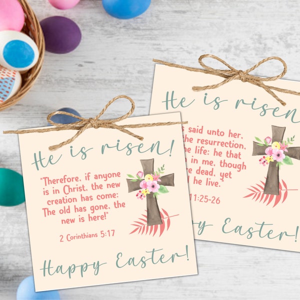 He is Risen Gift Tag | Religious Easter Gift Tag | Christian Easter Gift Tag | Christian Church Gift Tag | Last minute Easter gifts