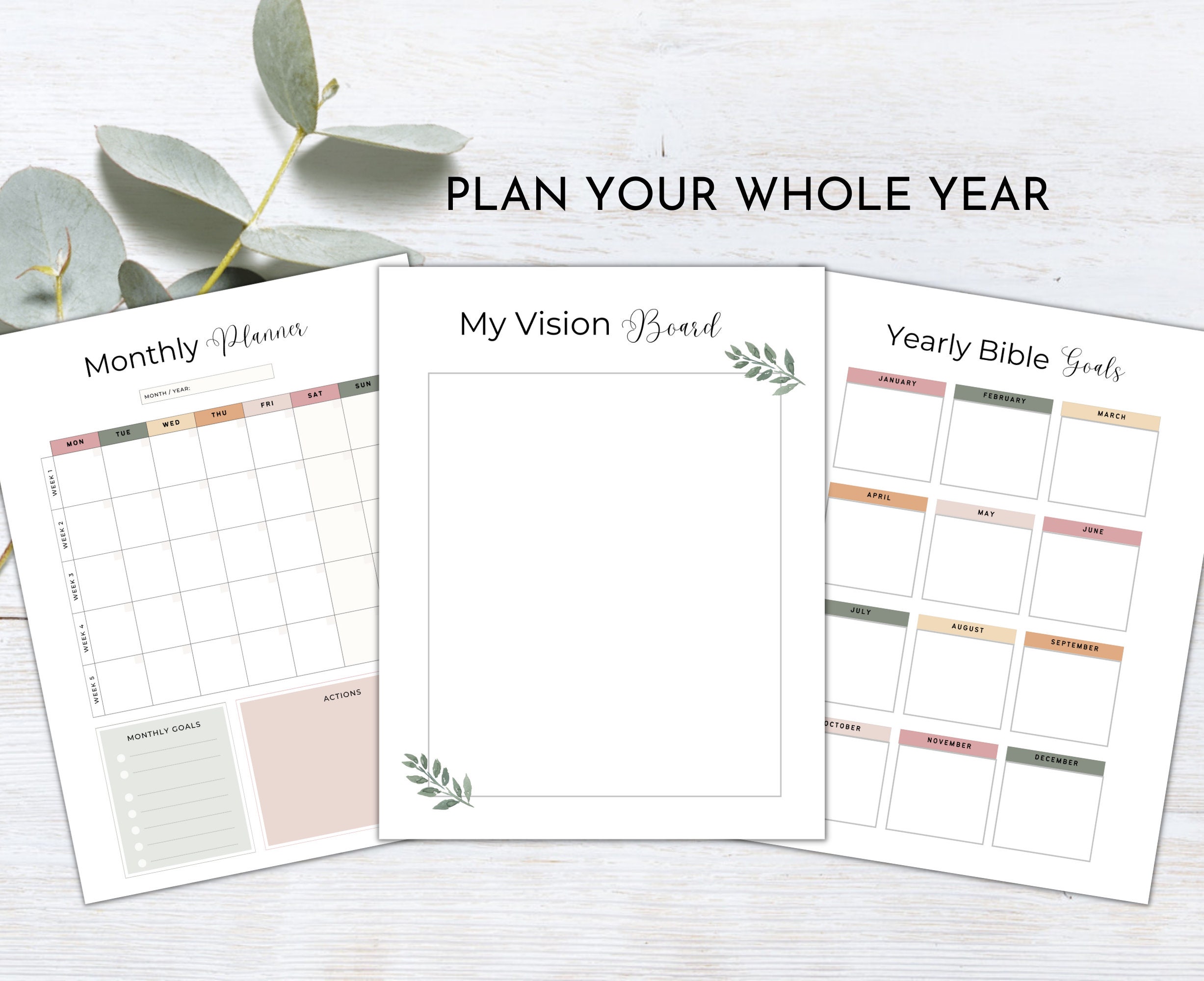 Christian Bible and Prayer Journal Planner | Bible Study Journal ...