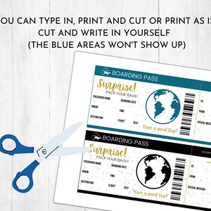 Printable Surprise Trip Ticket | Airplane Ticket | Editable Flight ...