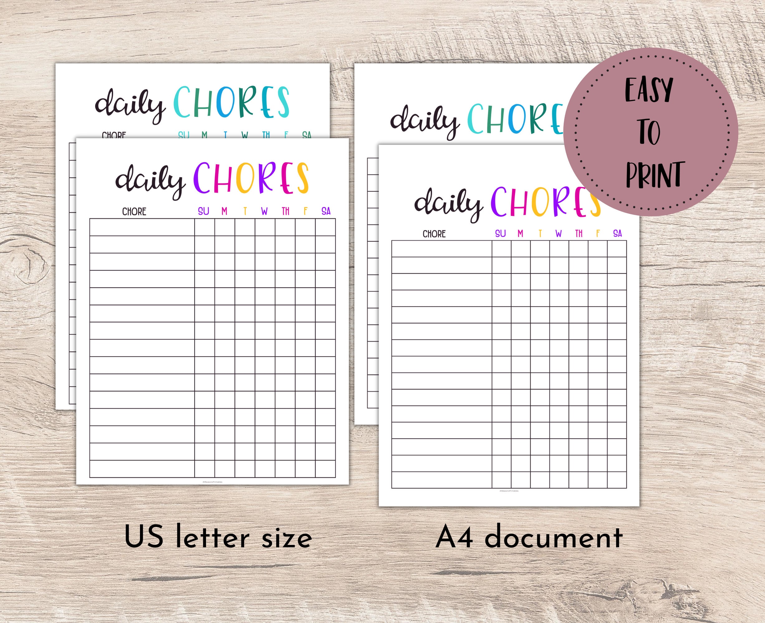 Editable Chore Chart | Kids Chore Chart | Chore Chart Printable | Chore ...