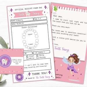 Bearbeitbarer Mini Zahnfee Buchstabe | Zahnfee Notiz Printable | Zahnfee Quittung | Erster Zahn | Zahnfee Geschenk | Bearbeitbares PDF