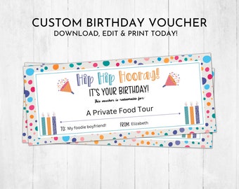 Birthday Voucher Editable | Custom Birthday Voucher | Birthday Certificate | DIY Birthday Ideas | Last Minute Birthday Voucher