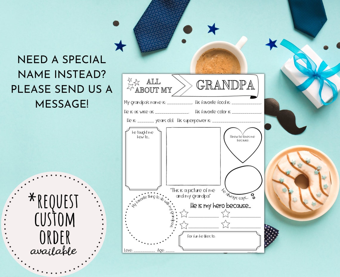 All About My Grandpa Printable All About My Grandpa - Etsy