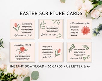 EASTER SCRIPTURE CARDS | Christian Easter Cards | Easter Cards | Easter Scriptures Printable | Holy Week | Easter Week | Christian Easter
