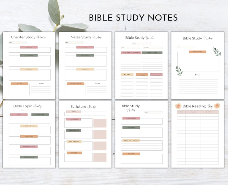 Christian Bible and Prayer Journal Planner | Bible Study Journal ...