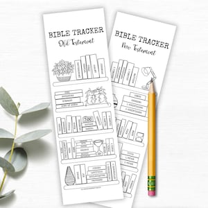 Marcador de libros bíblicos para colorear / Rastreador de libros bíblicos imprimible / Plan de lectura de la Biblia / Marcador bíblico para colorear / Libros bíblicos para colorear