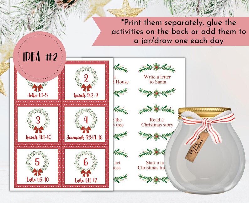 Christmas Advent Calendar Printable Christian Advent - Etsy