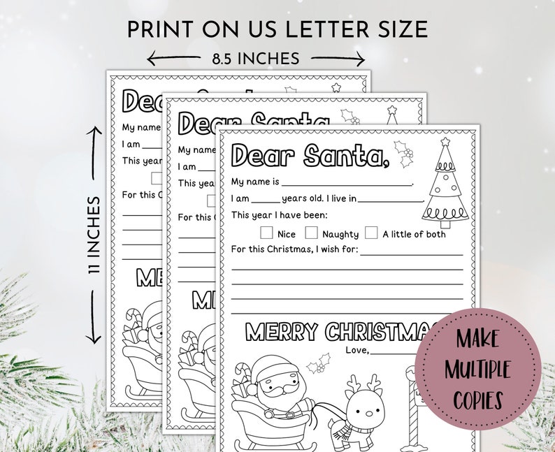 Letter to Santa Coloring Page Printable - Il 794xN.4350385404 Efm6 