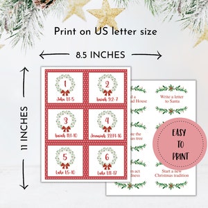 Christmas Advent Calendar Printable Christian Advent Calendar for Kids ...