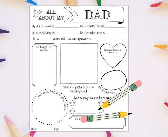 All About My Dad Questionnaire All About My Daddy Printable - Etsy