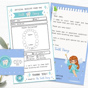 Bearbeitbarer Mini Zahnfee Buchstabe | Zahnfee Notiz Printable | Zahnfee Quittung | Erster Zahn | Zahnfee Geschenk | Bearbeitbares PDF