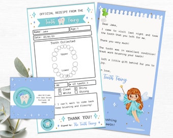 Editable Mini Tooth Fairy Letter | Tooth Fairy Note Printable | Tooth Fairy Receipt | First Tooth | Tooth Fairy Gift | Editable PDF