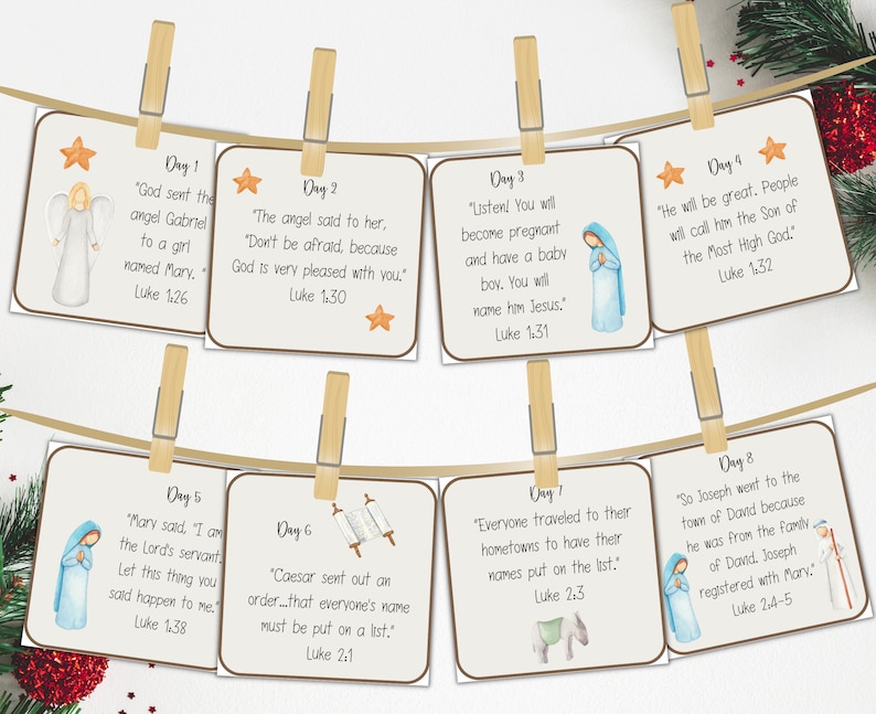 Kids Nativity Advent Calendar Printable Advent Calendar for Etsy