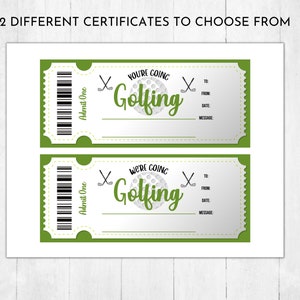 Printable Golf Gift Certificate | Surprise Golfing Voucher | Custom ...