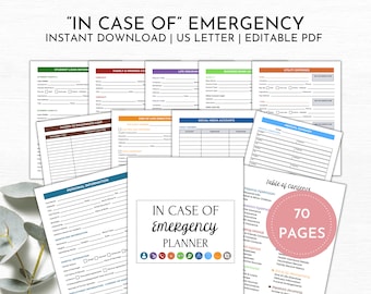 In Case of Emergency, Family Binder Printable, End of Life Planning, Legacy Planner, Fillable PDF, Important documents organizer