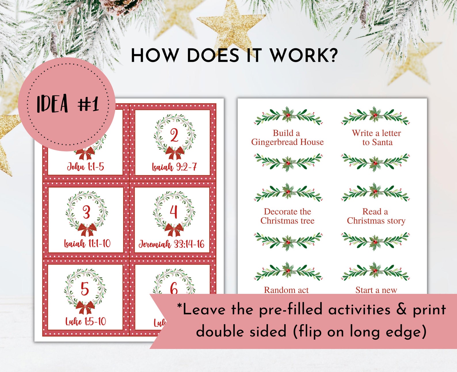 Christmas Advent Calendar Printable Christian Advent - Etsy