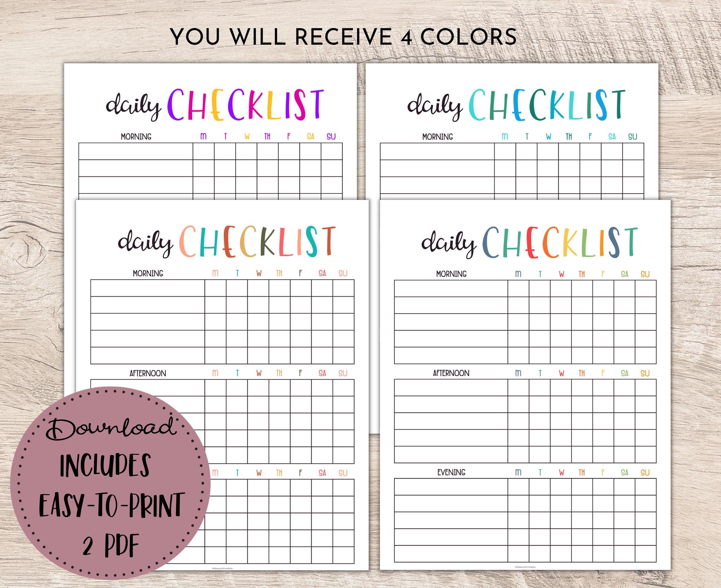 Kids Daily Checklist Editable | Kids Routine Chart | Kids ...