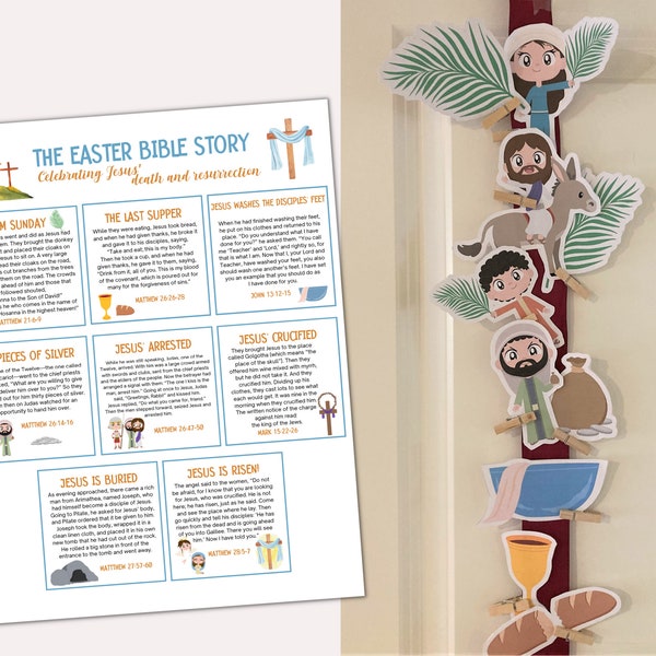 Easter Story Printable | Easter Story Activity for preschoolers toddlers | Holy Week | Resurrection Week | Last minute Easter Activity