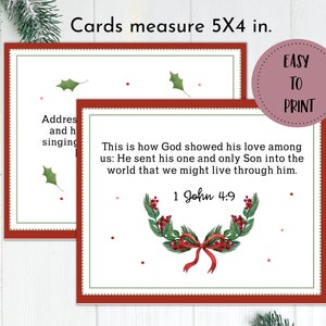 24 Christmas Scripture Cards Printable | Christmas Bible Verse for ...