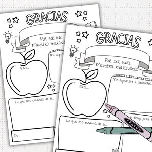 Español Teacher Appreciation Printable | Para mi una maestra maravillosa | Regalo de los estudiantes | Last Minute Appreciation Gift